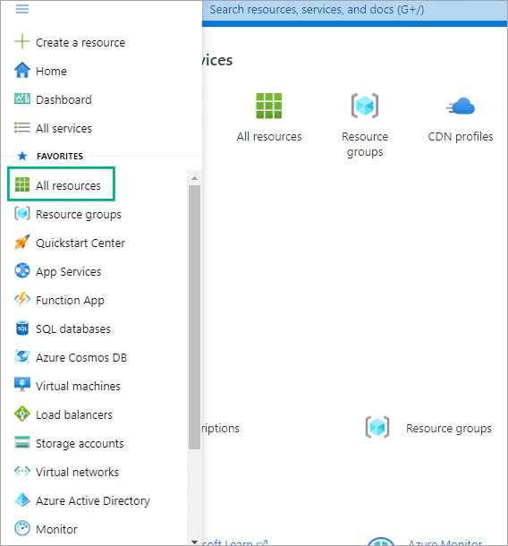 Select All resources in Azure